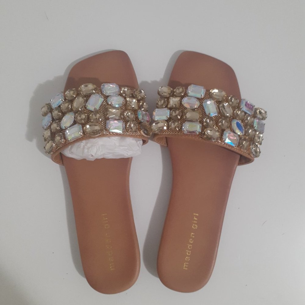 Jeweled Slip-on Sandals